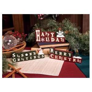   Holiday Blocks Set of 3   Christmas Home Decorating: Home & Kitchen