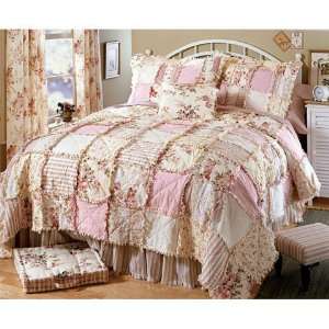  Cottage Rose Pink King Bedskirt: Home & Kitchen