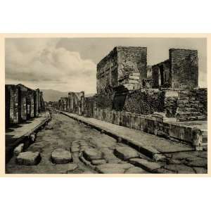  1927 Pompeii Ancient City Ruin Street Italy Archaeology 
