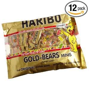 Haribo Gold Bears Minis, 16 Ounce Bags (Pack of 12)  