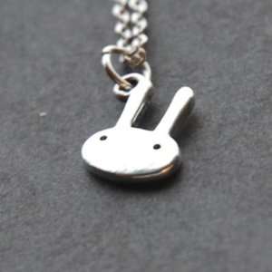  Cute Bunny Rabbit White Gold Necklace 