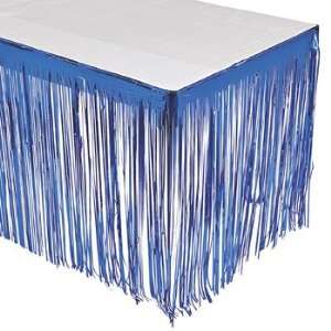  Blue Fringe Table Skirt   Tableware & Table Covers: Health 