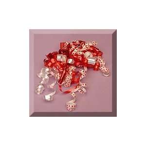  24ea   Curly Bow red Hearts