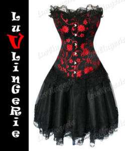 Lace Flounce Victorian Boned Corset & Skirt Set #9930S3  