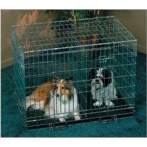   36 by 24 by 27 Inch Triple Door Folding Metal Dog Crate: Pet Supplies