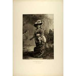 1887 Photogravure Julia Marlowe Stage Actress Hunchback James Sheridan 