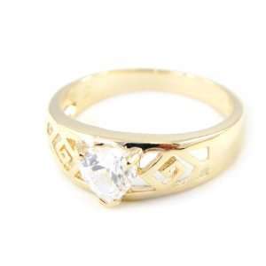  Ring plated gold Love white.   Taille 56: Jewelry