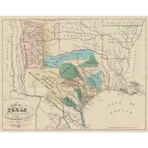  TEXAS (TX) MAP SHOWING THE GRANTS OF THE COLORADO & RED RIVER LAND 