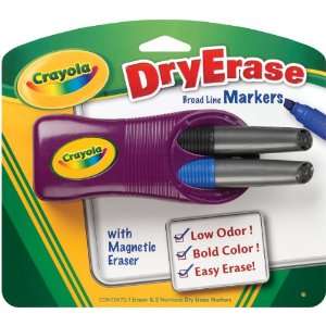  Crayola Dry Erase Broad Line Markers & Magnetic Eraser 
