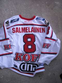 VERY RARE TEAM HIFK PLAYOFFS GAME WORN JERSEY BY # TONY SALMELAINEN 