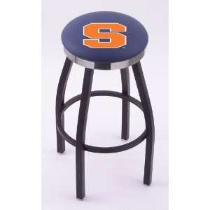 Syracuse University 30 Single ring swivel bar stool with Black, solid 