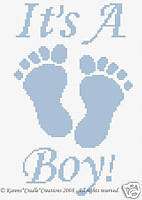 Crochet Patterns   ITS A BOY FOOTPRINTS Graph Pattern  