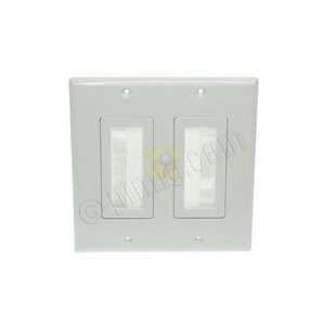 Dual Gang Wall Plate with Brush Bristles   White:  