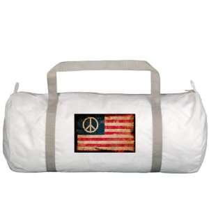  Gym Bag Worn US Flag Peace Symbol 