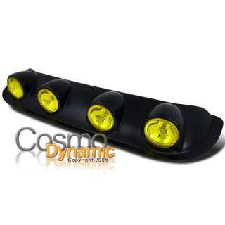   TOP YELLOW LIGHTS BAR for OFF ROAD 4X4 JEEP TRUCK SUV W/ BULBS+WIRING