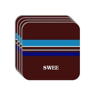 Personal Name Gift   SWEE Set of 4 Mini Mousepad Coasters (blue 