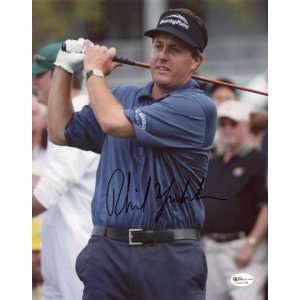  Phil Mickelson Autographed/Hand Signed Swinging the Club 