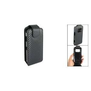   Magnetic Flap Closure Vertical Black Faux Leather Pouch for Nokia N97