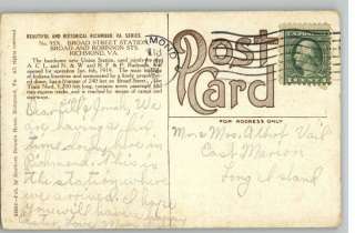 Old Postcard Broad Street StationRichmond,Virginia/VA  