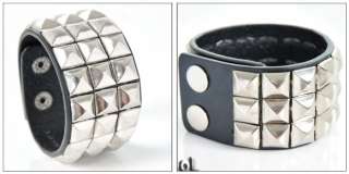 WHOLESALE LOT 10 pyramid studded wristbands bracelets  