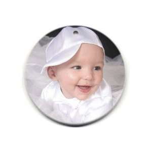  Round Photo Ornament Personalized Baptism Favors   2 Side 