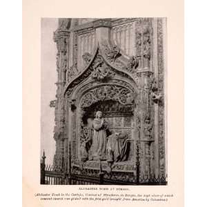  1893 Halftone Print Cartuja Miraflores Tomb Burgos Spain 