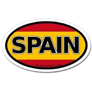  Spain and Spanish Flag Car Bumper Sticker Decal Oval 