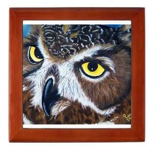  Great Horned Owl Art Keepsake Box by  Baby