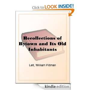 Recollections of Bytown and Its Old Inhabitants: William Pittman Lett 