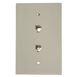   40544 T Midsize Telephone Wall Jack, Light Almond