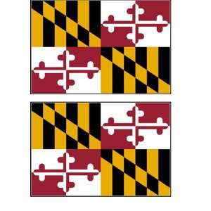  2 Maryland State Flag Stickers Decal Bumper Window Laptop 
