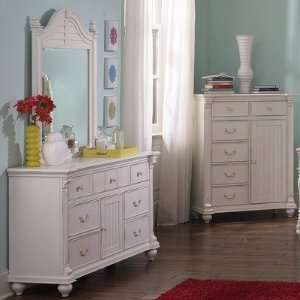  Summerhill Dresser and Mirror Set in Antique White: Home 