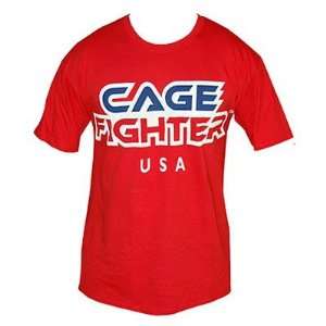  Cage Fighter USA Tee   Red