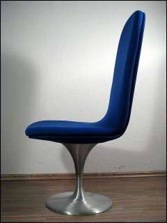 60s 70s Space Age blauer Trompetenfuß Stuhl / Sessel #1  