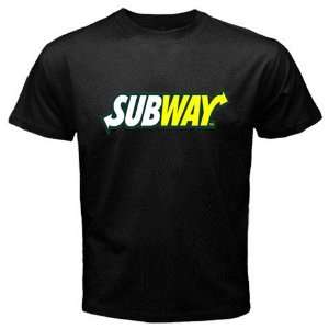 SUBWAY Logo New Black T shirt Size S 