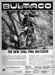 1966 Bultaco Matador 250 Motorcycle Built To Go Original Ad  