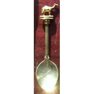  Camel, Saudi Arabia Souvenir Spoon 22 ct Gold Plate 