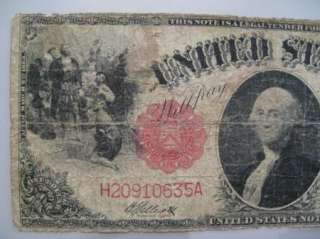 1917 Red Seal $1.00 US Large Note. Fr#37 Elliott Burke  