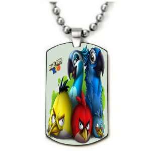  Angry Birds Style5 Color Dogtag Necklace w/Chain and 