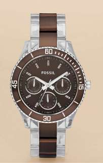 Fossil   Ladies Stella Resin Watch   Clear with Brown Accents ES2801 