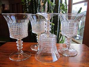 set of 4 clear crystal Fenton Lincoln Inn 6 ounce Water Goblets  