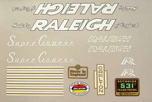 Raleigh Super Course decal set  