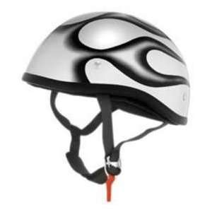  Skid Lid Helmets SL ORIGINAL SILVER FLAMES SM MOTORCYCLE 