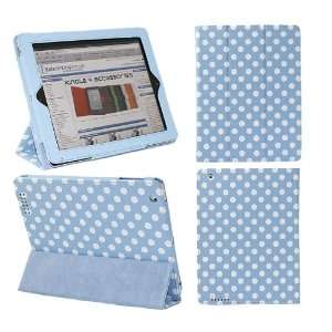  Executive BLUE WHITE POLKA DOTS Wallet Case Cover Stand With TRI 
