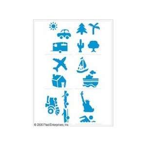 Kids Activity Project 8x10 Stencil 6 Pack: Vacation/Travel 