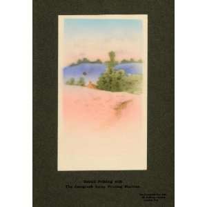  1907 Print Landscape Stencil Aerograph Spray Printing Machine 