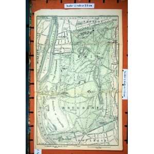MAP 1888 FRANCE PLAN BOIS DE BOULOGNE SEINE RIVER 