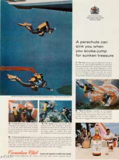 63 Sky Diving Scuba Diver Photo Canadian Club print ad  