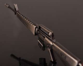 M16 Military Gun Weapon Alloy Keychain Silver Black  