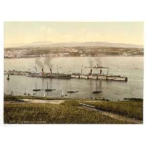  Douglas,harbor with steamers,Isle of Man,England,1890s 